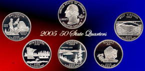 California, Minnesota, Oregon, Kansas, and West Virgina state quarters