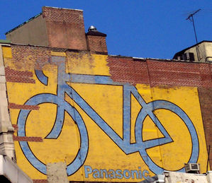 Classic Panasonic ad in New York City. The company sponsored a cycling team through 1991, and this photo was taken in 2006.