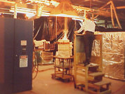 Melting zirconium oxide in a furnace to create cubic zirconia.