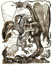 Dobrynya Nikitich slaying Zmey Gorynych, by Ivan Bilibin.