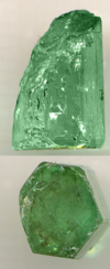 Emerald showing its hexagonal structure