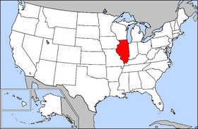 Map of the United States with Illinois highlighted