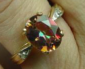 4 Carat Oval Shape Topaz Gemstone Ring Enhanced with Azotic(r)Treatment