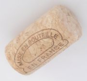 A cork stopper for a wine bottle