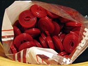 Red liquorice wheels
