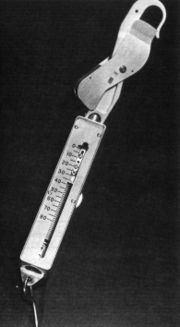 A spring weighing scale can measure forces transmitted through the scale in any direction.