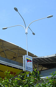 A street light in Kuala Lumpur, Malaysia.
