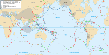 Detailed map showing the tectonic plates with their movement vectors.