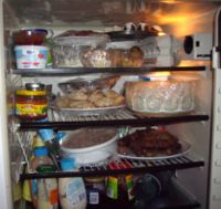 The inside of a common U.S. home refrigerator