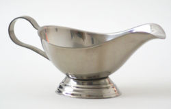 In the European traditions, sauces are often served in a sauce boat.