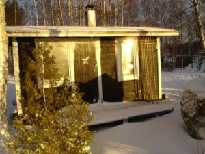A Finnish wood-heated sauna