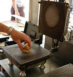 A waffle iron to make stroopwafels