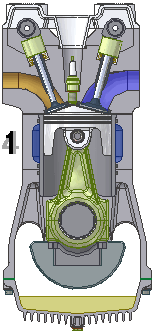 Double overhead cams control the opening and closing of a cylinder's valves