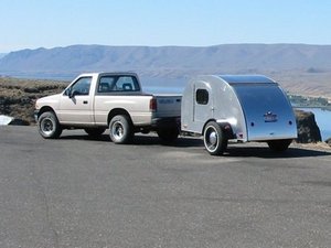 A teardrop trailer is so named for its resemblance to a teardrop.